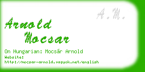 arnold mocsar business card